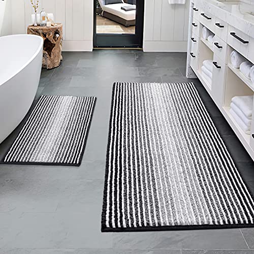 Soft Chenille Bathroom Mats Set, Non-Slip, Machine Washable