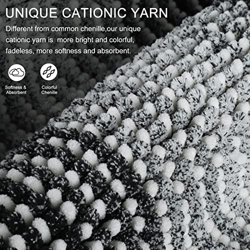 Soft Chenille Bathroom Mats Set, Non-Slip, Machine Washable