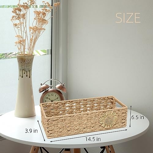 Beige Bathroom Tank Top Toilet Paper Organizer Basket