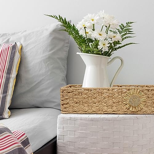 Beige Bathroom Tank Top Toilet Paper Organizer Basket