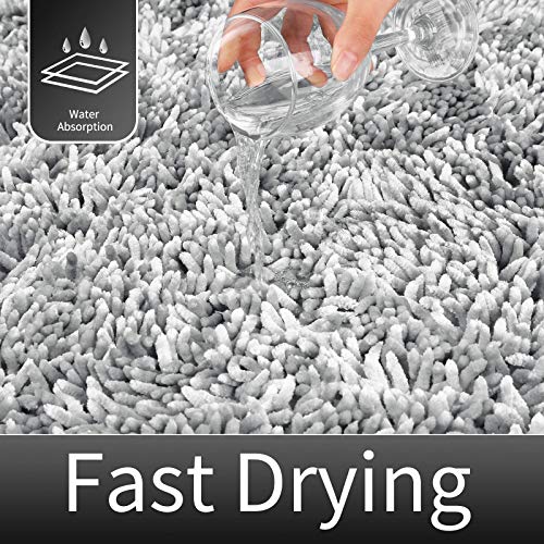 Luxury Chenille Shaggy Bath Rug for Bathroom Décor