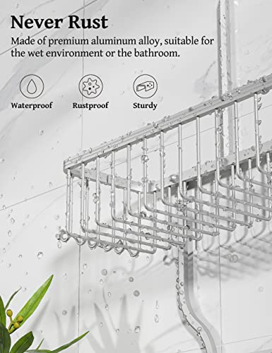 YASONIC Hanging Shower Caddy with 10 Hooks, Never Rust