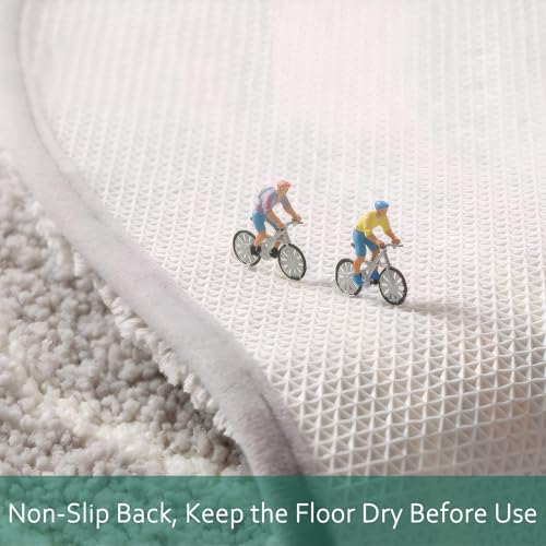 Green Microfiber Shaggy Bathroom Rugs: Absorbent Soft Mats