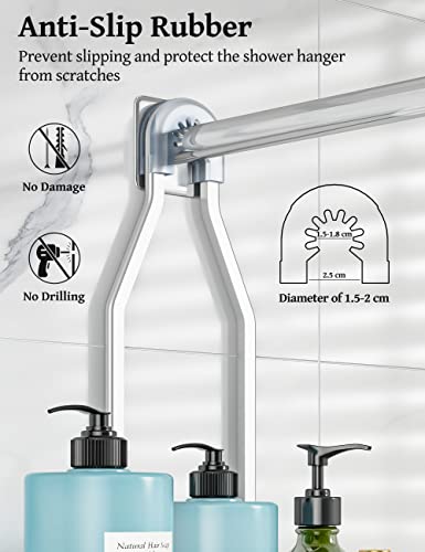 YASONIC Hanging Shower Caddy with 10 Hooks, Never Rust