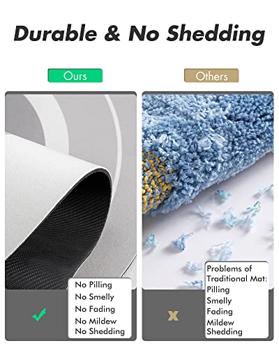 MontVoo Absorbent Non-Slip Bathroom Mat Rug (Grey)