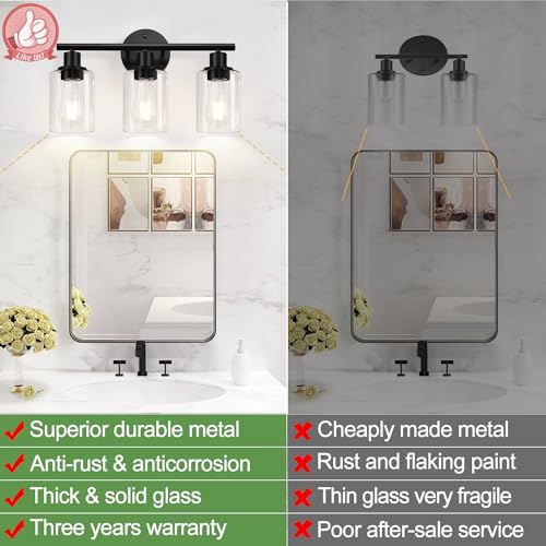 Modern Black Vanity Lights for Bathroom and Kitchen