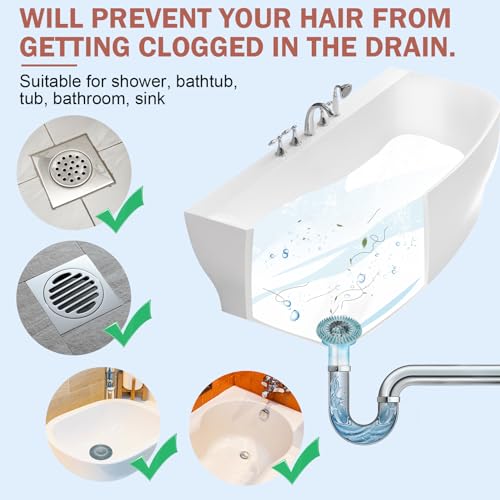 Silicone Hair Catcher Drain Covers - Easy Installation, 5-Pack