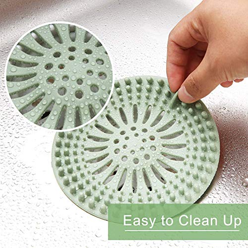 Silicone Hair Catcher Drain Covers - Easy Installation, 5-Pack