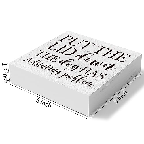 Put the Lid Down" Funny Bathroom Wood Box Sign