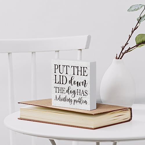 Put the Lid Down" Funny Bathroom Wood Box Sign