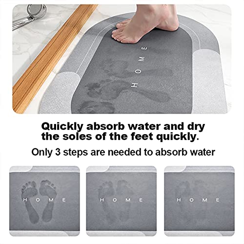 Dark Gray Rectangle Bath Mat - Non-Slip, Quick-Drying