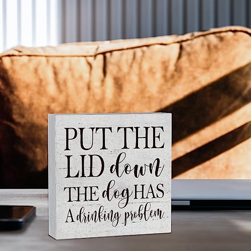 Put the Lid Down" Funny Bathroom Wood Box Sign