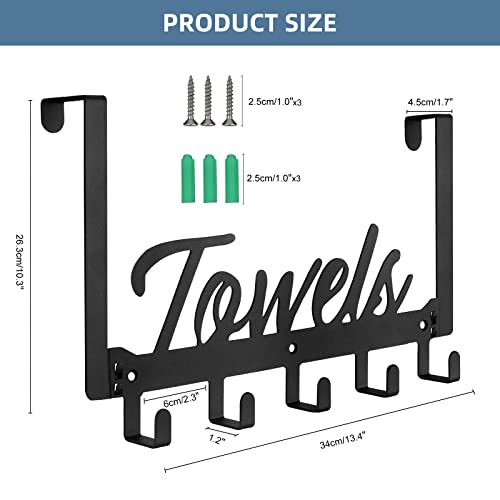 Wall Mount Towel Rack Hooks, Heavy Duty Organizer