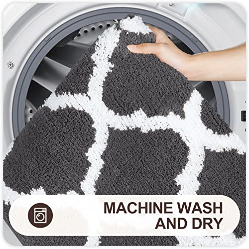 OLANLY 2-Piece Microfiber Bathroom Rug Set, Non-Slip Shaggy