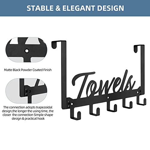 Wall Mount Towel Rack Hooks, Heavy Duty Organizer