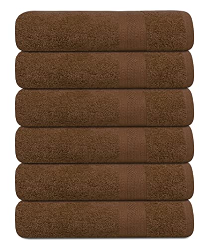 TEXCRAFT Large Cotton Terry Towel Set, Pack of 6