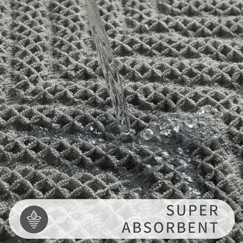 Soft & Absorbent Gray Bathroom Mat, Non-Slip, Machine-Washable