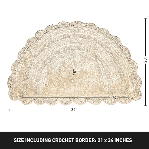 Ivory Crochet Bathrug: Handcrafted Cotton Bathmat for Half Baths