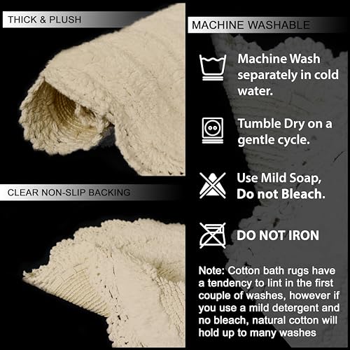 Ivory Crochet Bathrug: Handcrafted Cotton Bathmat for Half Baths