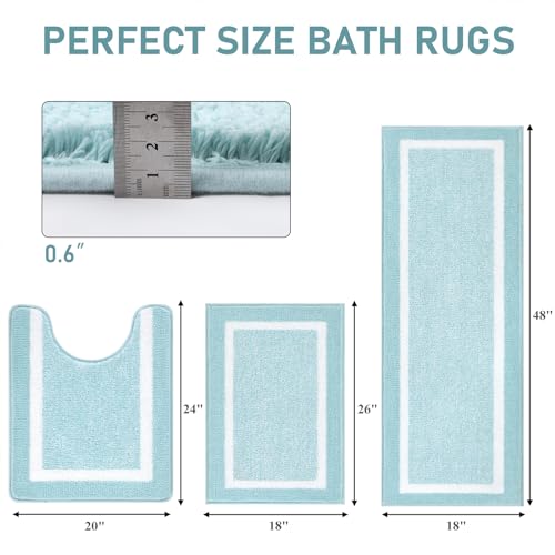 Pauwer 3 Piece Plush Bathroom Rug Set