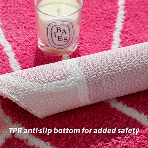 Pink Seashell Shaped Ocean Bath Rug for Sea Decor