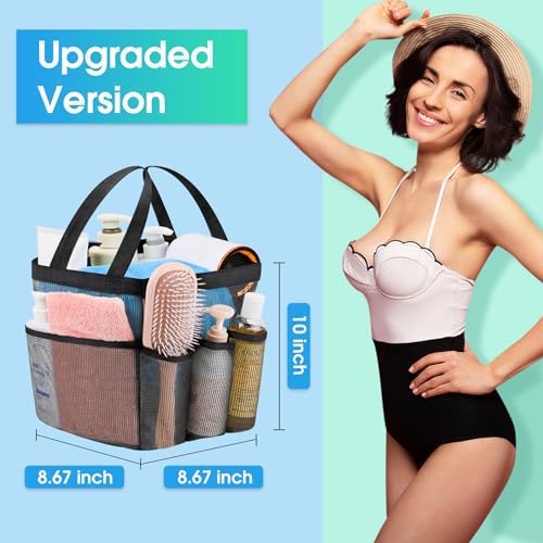 Attmu Portable Mesh Shower Caddy with 8 Pockets