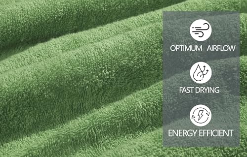 6 Pack of TEXCRAFT Premium Bath Towels - Olivegreen