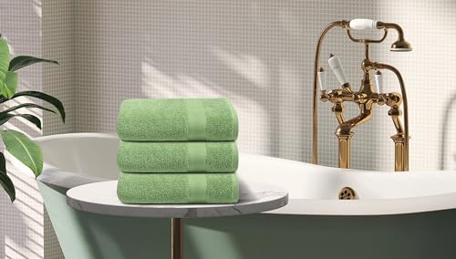 6 Pack of TEXCRAFT Premium Bath Towels - Olivegreen