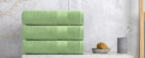 6 Pack of TEXCRAFT Premium Bath Towels - Olivegreen