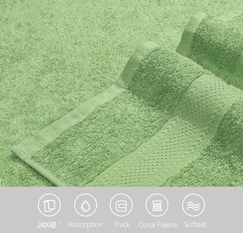 6 Pack of TEXCRAFT Premium Bath Towels - Olivegreen