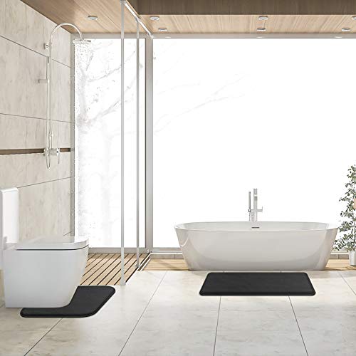 Memory Foam Bath Mat Set, Non-Slip Bathroom Rugs