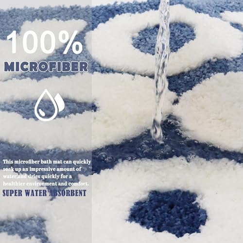 Blue Non-Slip Absorbent Bathroom Rug for Home Decor