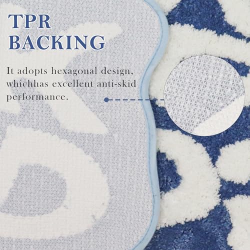 Blue Non-Slip Absorbent Bathroom Rug for Home Decor