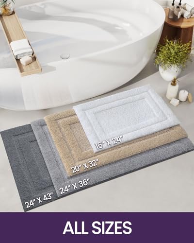 Soft Absorbent Bathroom Rug Set, Non-Slip Washable Mats