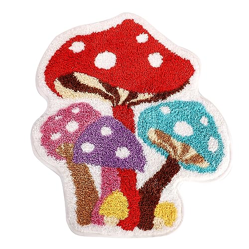 Rainbow Mushroom Bath Mat for Kids Room