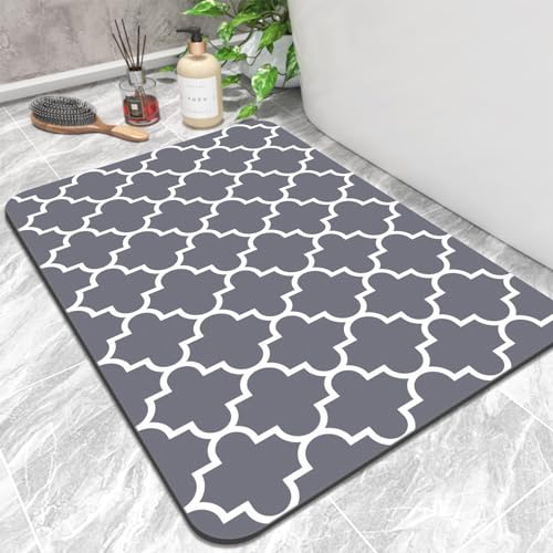 Super Absorbent Grey Bathroom Rug Set, 24"x35