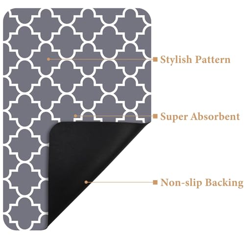 Super Absorbent Grey Bathroom Rug Set, 24"x35