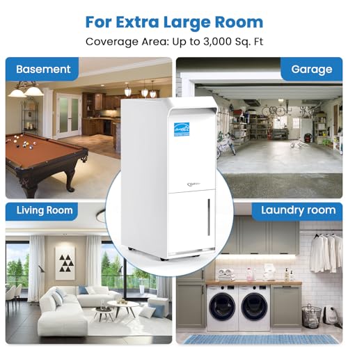 Energy Star Dehumidifier for Basement & Large Rooms