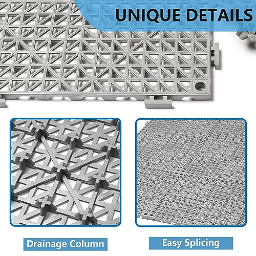 12” x 12” Interlocking Drainage Floor Tiles, 12 Pack