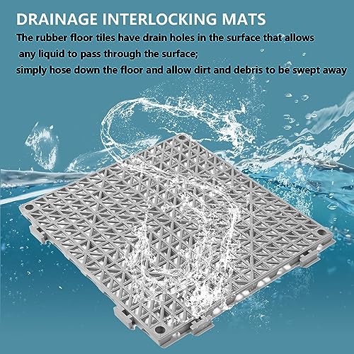 12” x 12” Interlocking Drainage Floor Tiles, 12 Pack