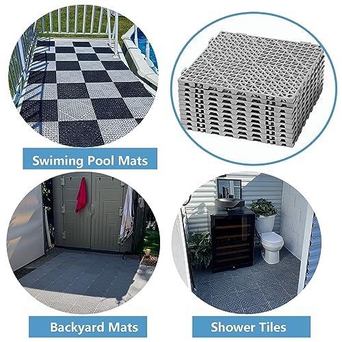 12” x 12” Interlocking Drainage Floor Tiles, 12 Pack