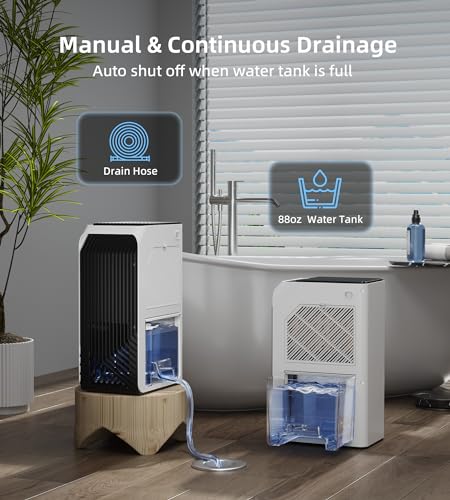 Portable Dehumidifier with LED Lights, Auto Shut Off