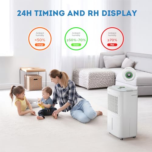Large Room Dehumidifier for Basement, Bathroom, with Intelligent Controls