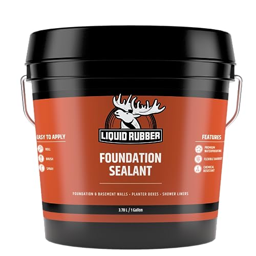 Black Liquid Rubber Sealant - Waterproof Basement Coating, 1 Gallon