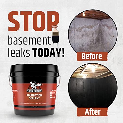 Black Liquid Rubber Sealant - Waterproof Basement Coating, 1 Gallon