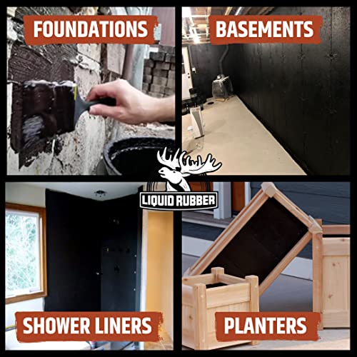 Black Liquid Rubber Sealant - Waterproof Basement Coating, 1 Gallon