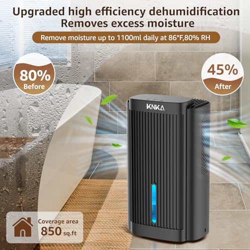 Quiet Dehumidifier for Basement, Bathroom, RV, Bedroom - 95 oz Water Tank