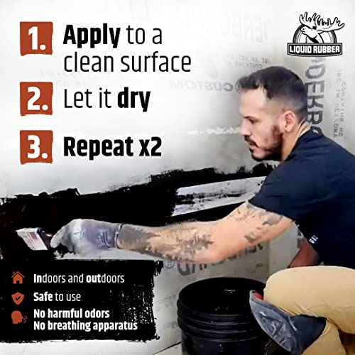 Black Liquid Rubber Sealant - Waterproof Basement Coating, 1 Gallon