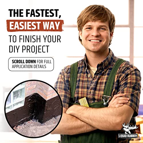 Black Liquid Rubber Sealant - Waterproof Basement Coating, 1 Gallon