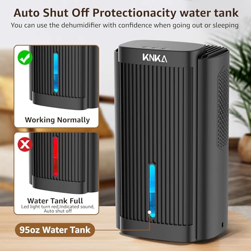 Quiet Dehumidifier for Basement, Bathroom, RV, Bedroom - 95 oz Water Tank